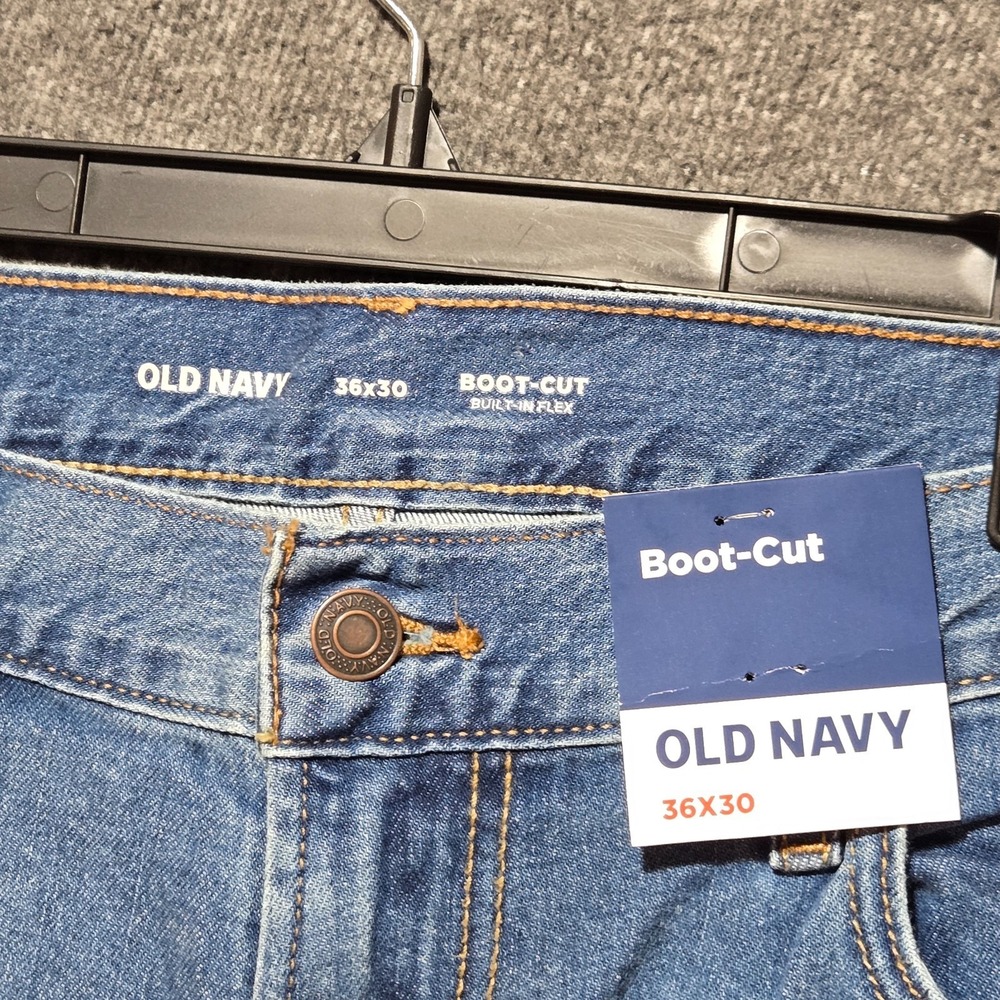 Old Navy BootCut Built-In Flex Mens Jeans 36x30 Blue Stretch Denim NWT - Picture 3 of 7